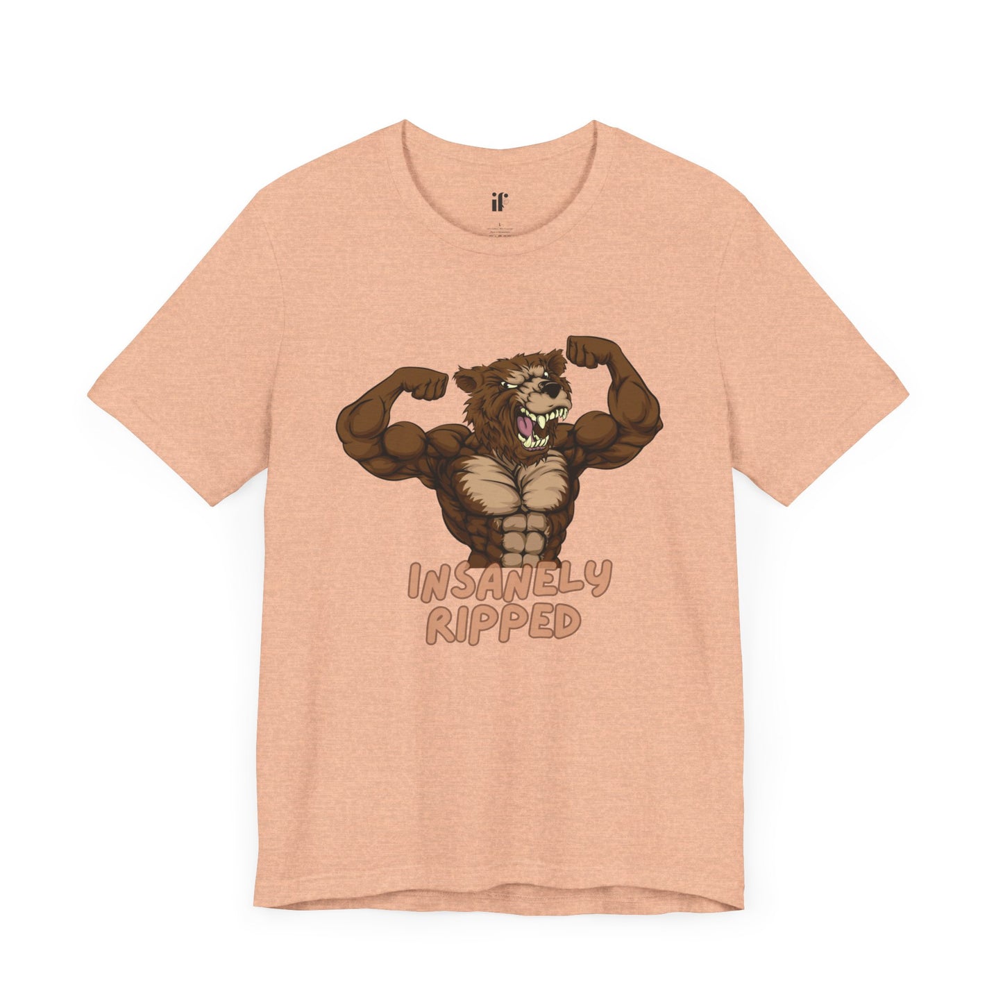 Grizzly Bear Animal Mascot Insanely Ripped Inscribed T-shirt