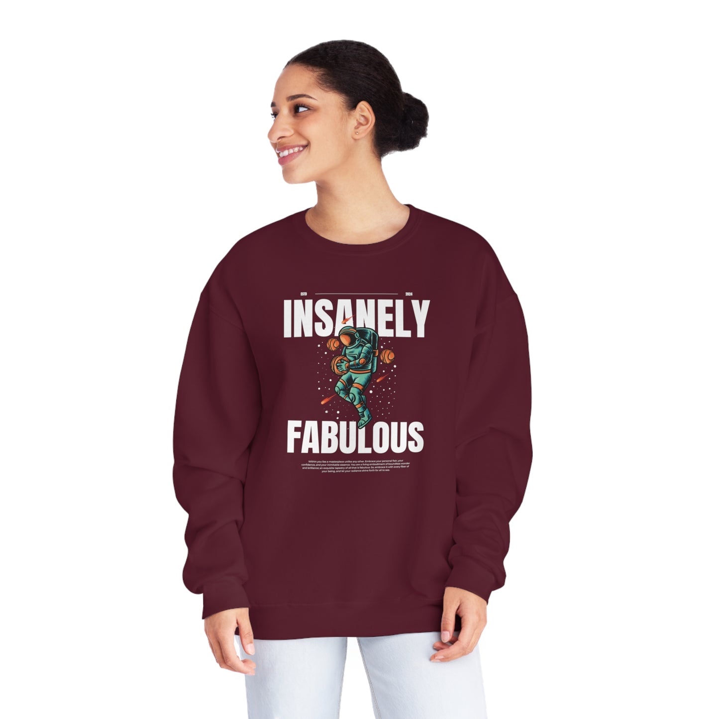 Insanely Fabulous Astronaut Bliss Crewneck Sweatshirt