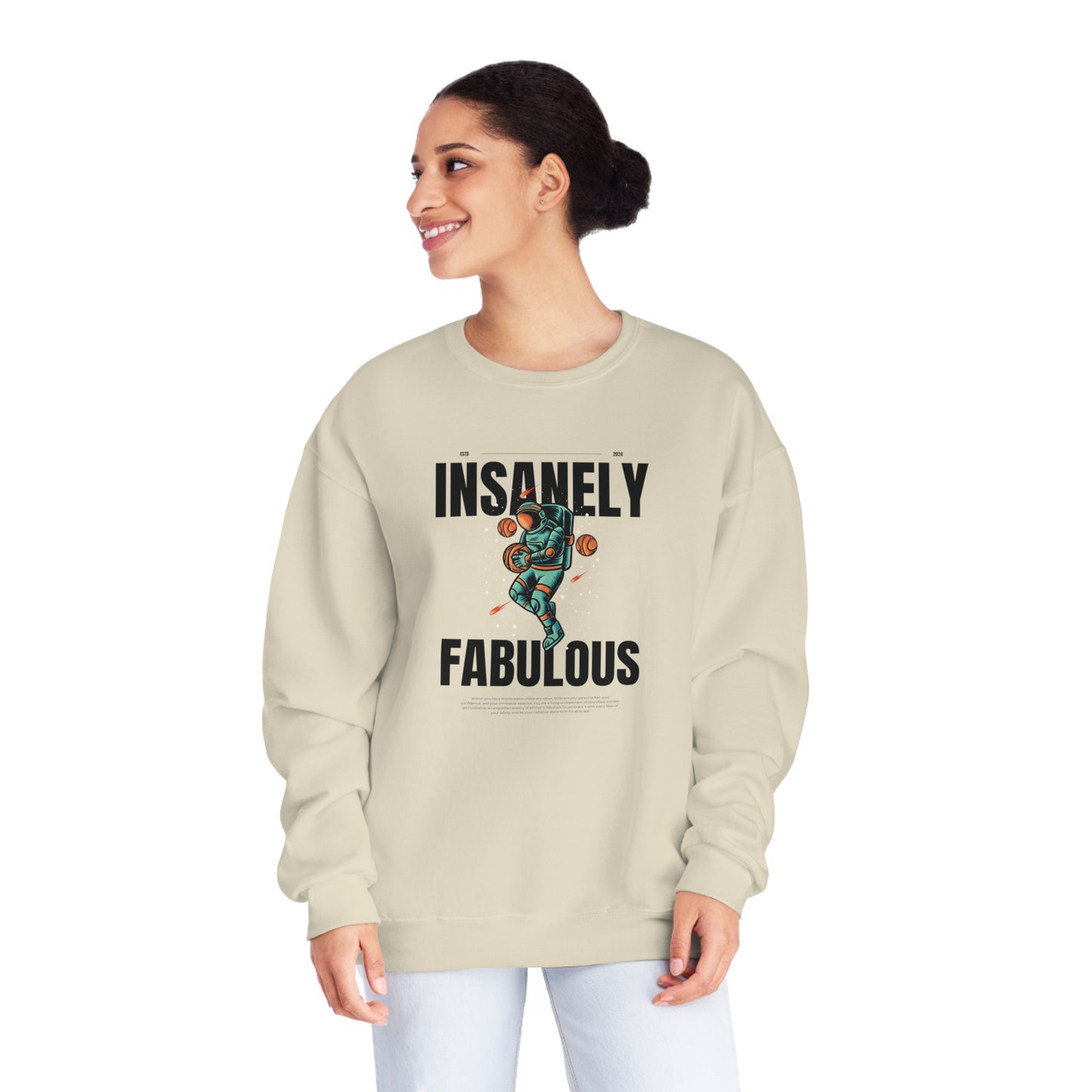 Insanely Fabulous Astronaut Bliss Crewneck Sweatshirt