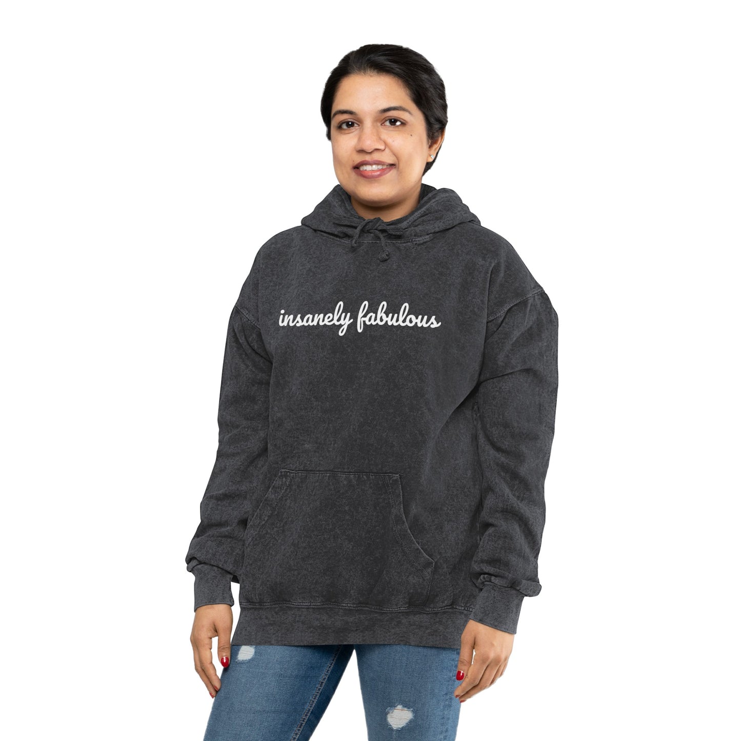 Women's Insanely Fabulous Signature Wash Hoodie Elevate Retro Chic with Distinctive Style